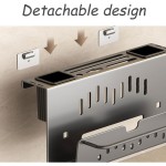 壁掛け式食器ラック - 白色のキッチン食器ラック、まな板ホルダー付き、機能的な収納ラック、ナイフ、フォーク、ヘラを収納